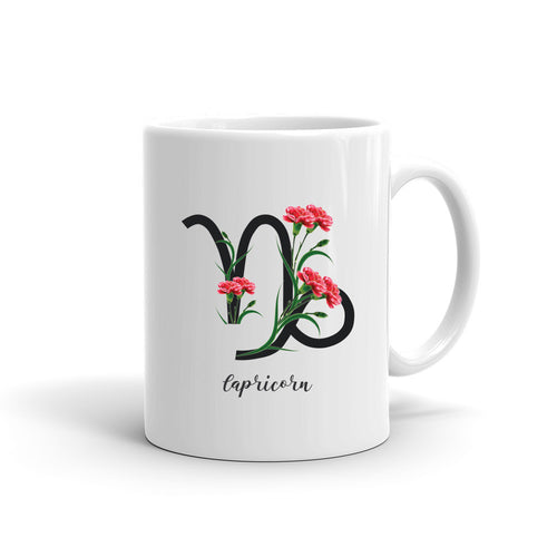 Zodiac Flowers Mug | CAPRICORN